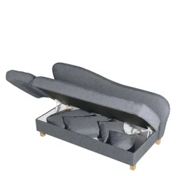 3-Sitzer Recamiere in Jeansblau mit Buche - Foresta