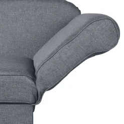 3-Sitzer Recamiere in Jeansblau mit Buche - Foresta