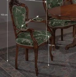 Sitzgruppe im Barockstil Magari mit 5 Polsterstühlen (sechsteilig)