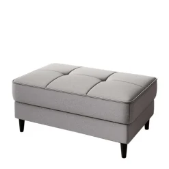 Sitzhocker mit Truhe in Hellgrau - Obbo