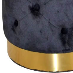 Sitzhocker Truhe in Schwarz Samt - Natalia