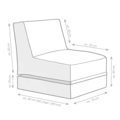 Sitzsack Sessel Relaxliege 2in1 in Petrol - Thea