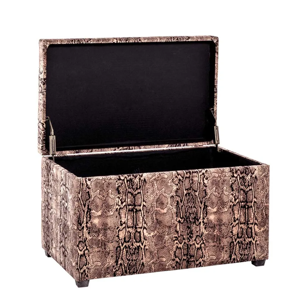 Sitztruhe aus Samt in Schlangenhaut Optik - Fadrina