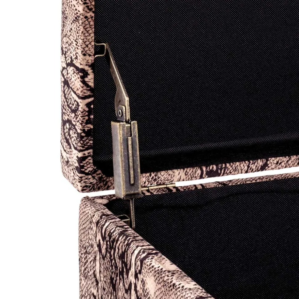 Sitztruhe aus Samt in Schlangenhaut Optik - Fadrina