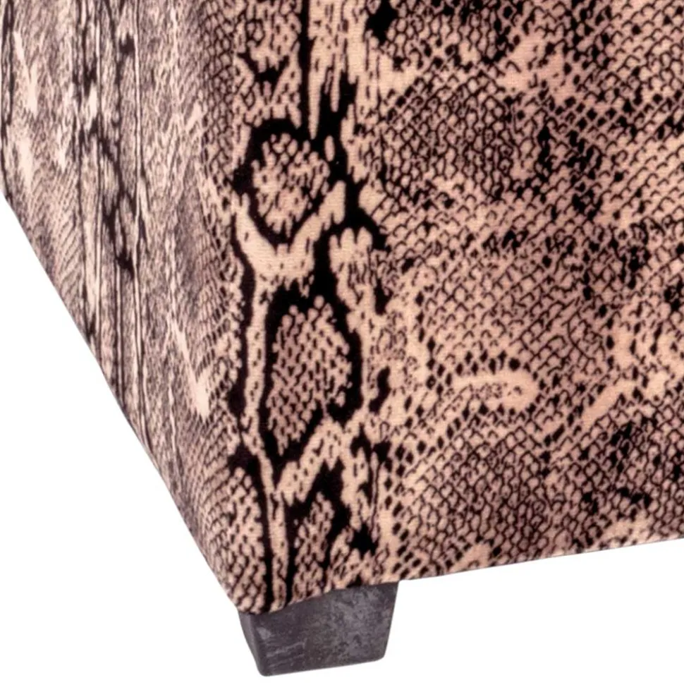 Sitztruhe aus Samt in Schlangenhaut Optik - Fadrina