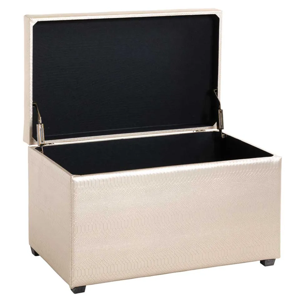 Sitztruhe in Gold Kunstleder - Mascha