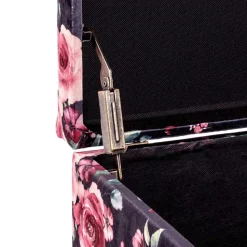 Sitztruhe mit Rosen Motiv Samtstoff - Greeks