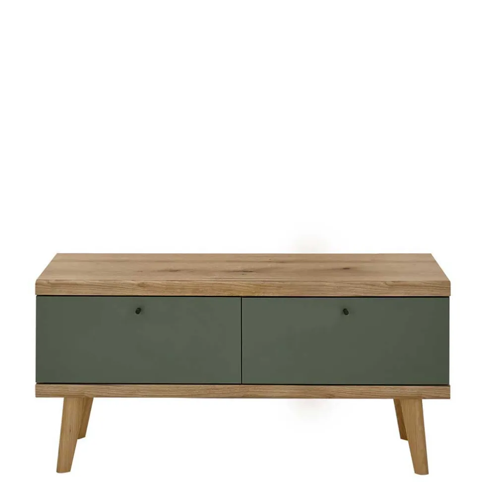 Skandi Anbauwand-Möbel in Graugrün - Oliva (vierteilig)