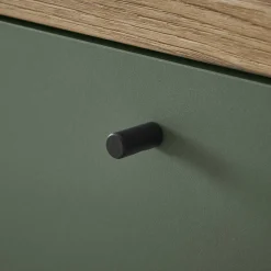 Skandi Anbauwand-Möbel in Graugrün - Oliva (vierteilig)