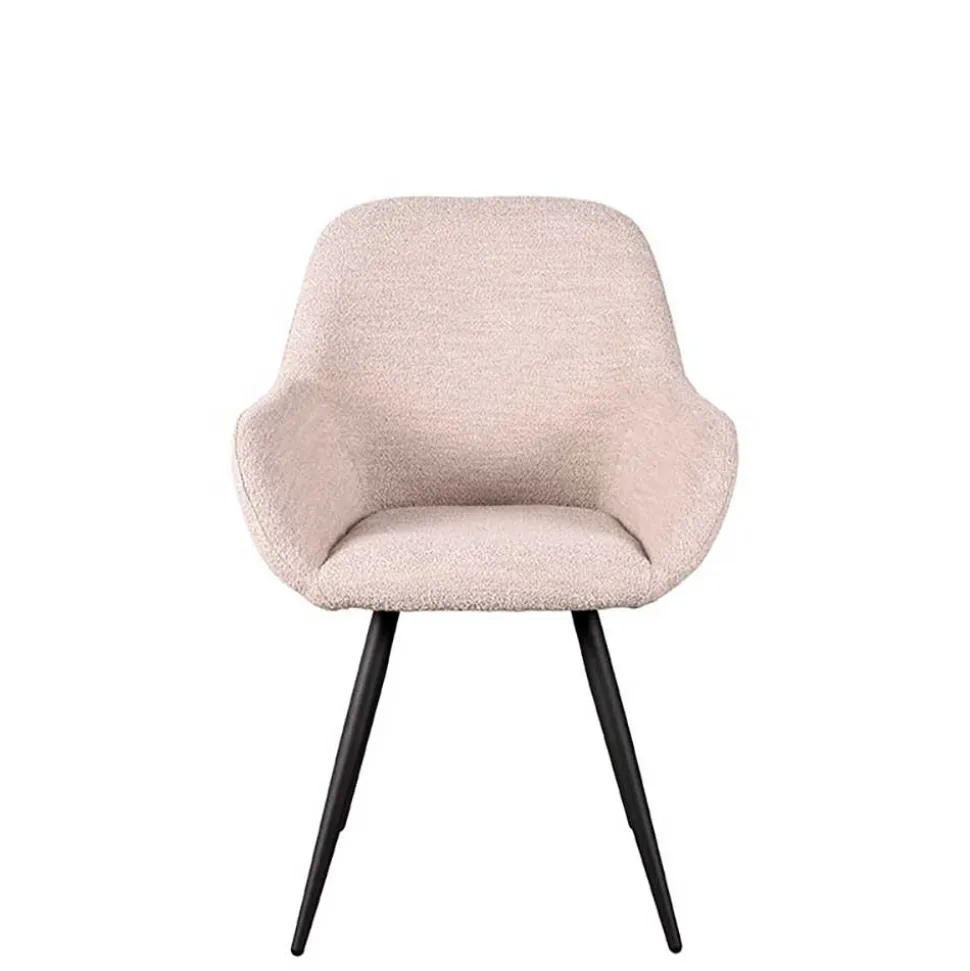 Skandi Armlehnenstuhl in Beigegrau Boucle - Olina (2er Set)