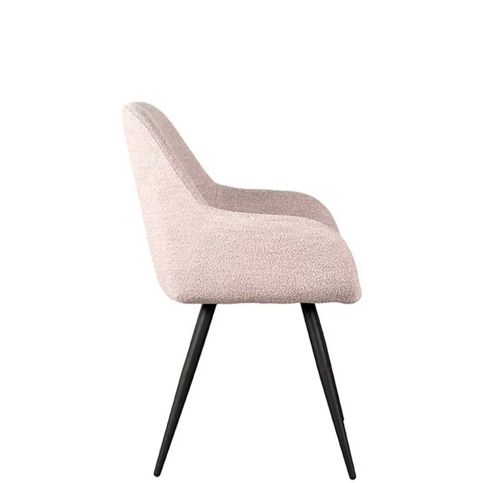 Skandi Armlehnenstuhl in Beigegrau Boucle - Olina (2er Set)