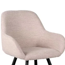 Skandi Armlehnenstuhl in Beigegrau Boucle - Olina (2er Set)