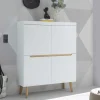 Skandi Design Highboard in Weiß und Eiche - Ginko