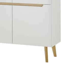 Skandi Design Highboard in Weiß und Eiche - Ginko