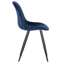 Skandi Design Samtstuhl in Blau - Polar (2er Set)