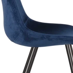 Skandi Design Samtstuhl in Blau - Polar (2er Set)