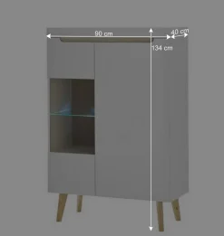 Skandi Designmöbel Wohnwand Set - Ginko (vierteilig)