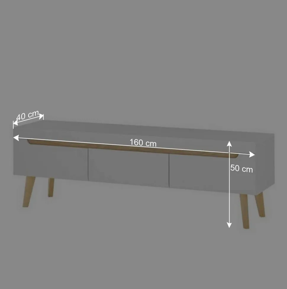 Skandi Designmöbel Wohnwand Set - Ginko (vierteilig)