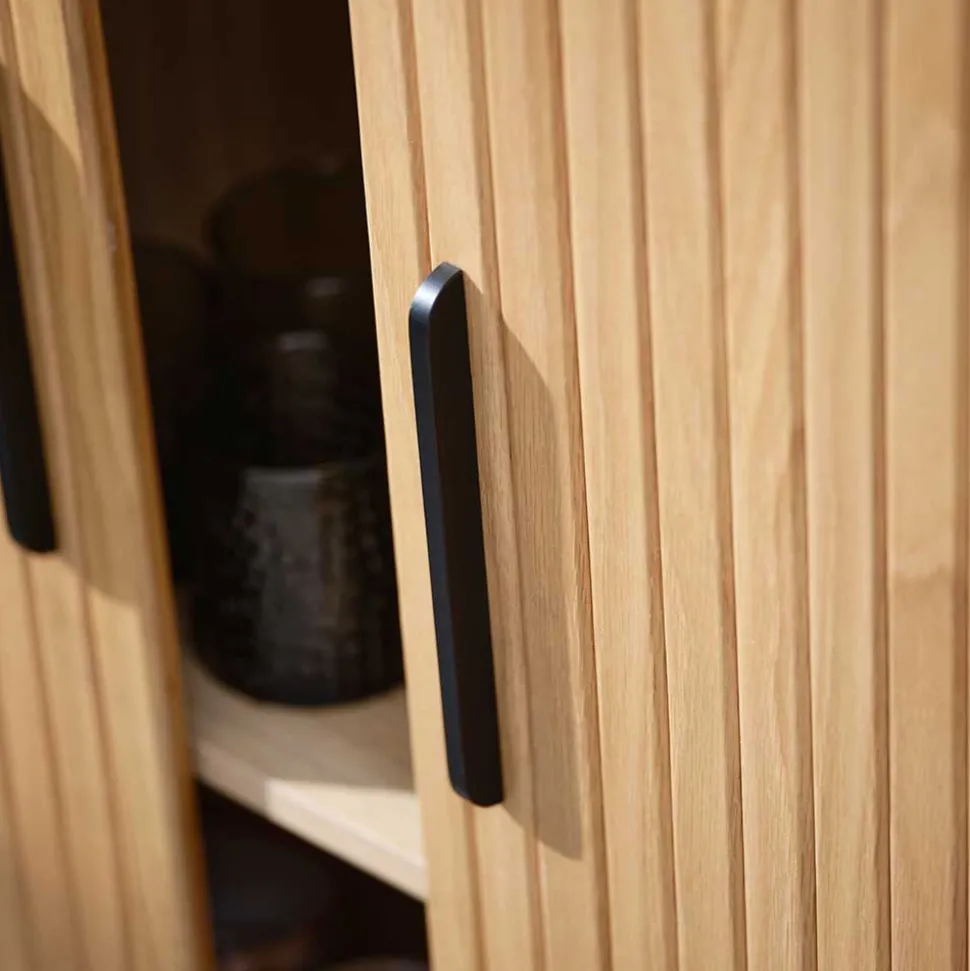 Skandi Highboard oval mit Schiebetüren - Teorina