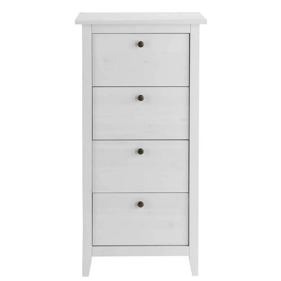 Skandi Hochkommode in Weiß lackiert - Astinion