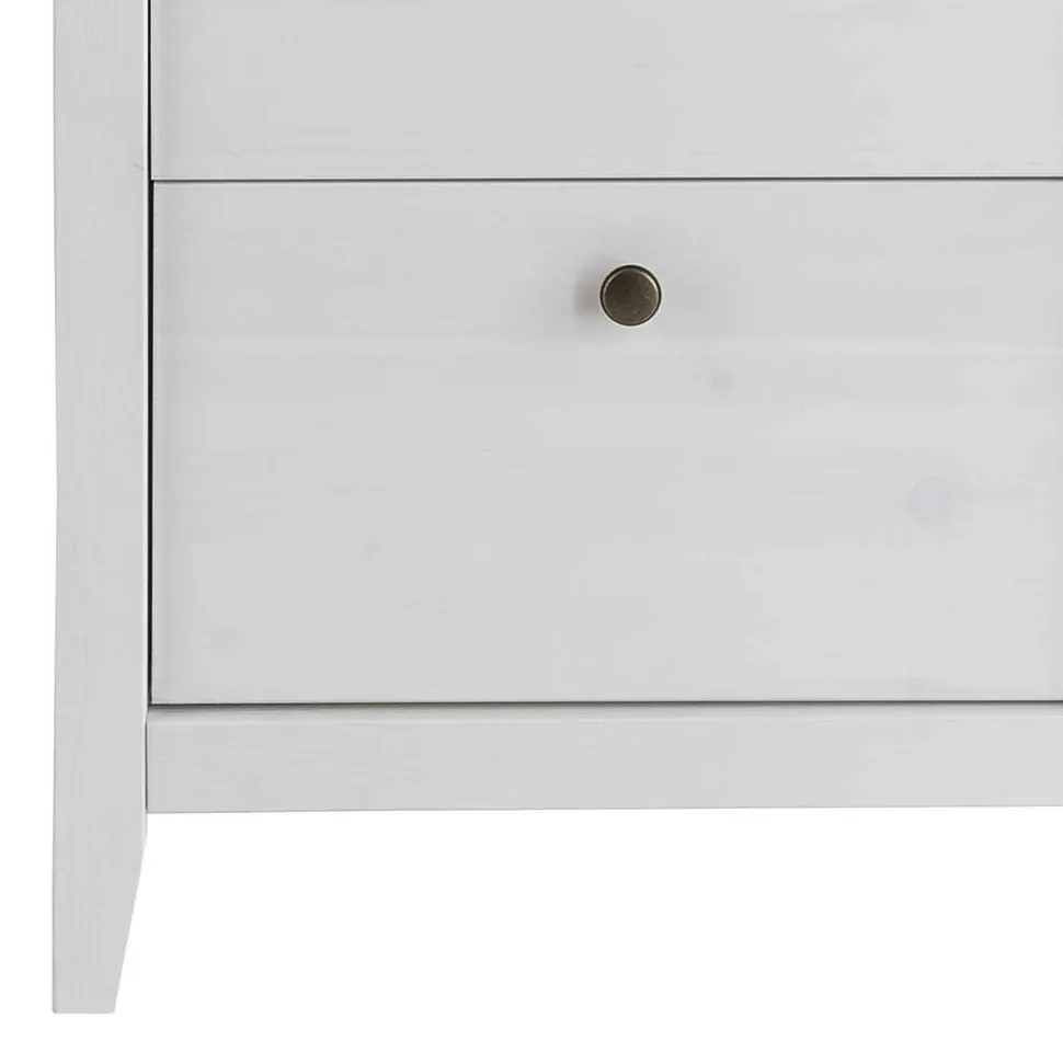 Skandi Hochkommode in Weiß lackiert - Astinion