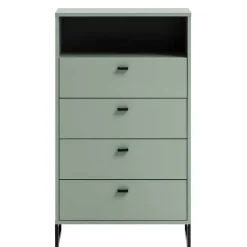 Skandi Hochkommode mit vier Schubladen & Fach - Velmarun