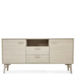 Skandi Kombi-Kommode in Eiche Weiß - Lametla