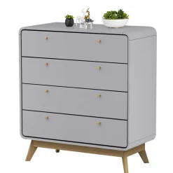 Skandi Kommode in Grau & Eiche - Wavan