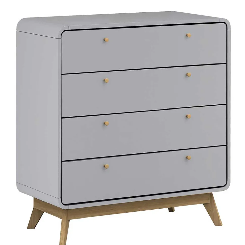 Skandi Kommode in Grau & Eiche - Wavan