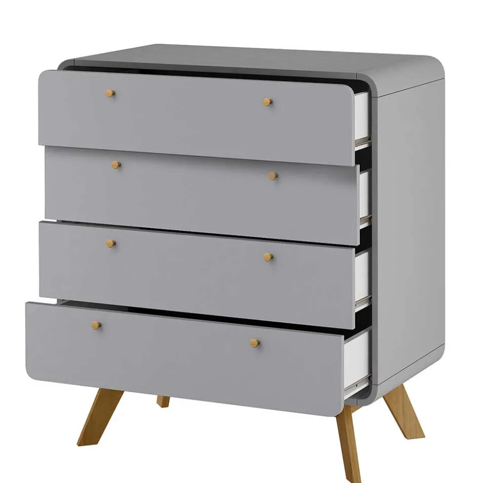 Skandi Kommode in Grau & Eiche - Wavan