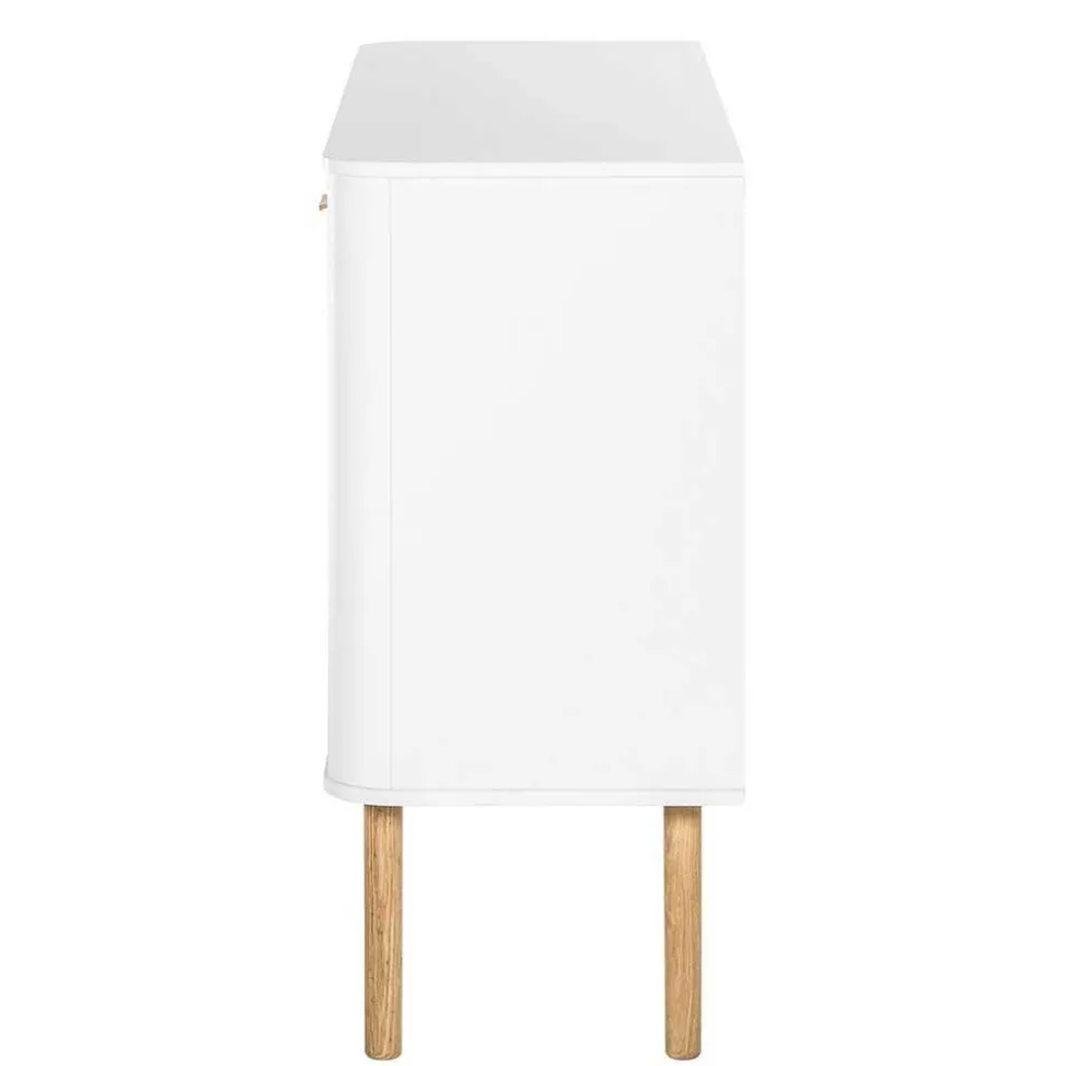 Skandi Kommode in Weiß mit Eiche - Gazona