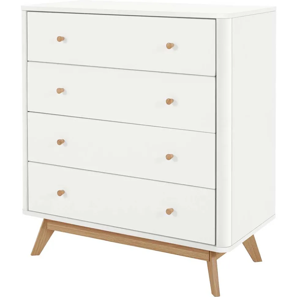 Skandi Kommode in Weiß und Holzoptik - Syria
