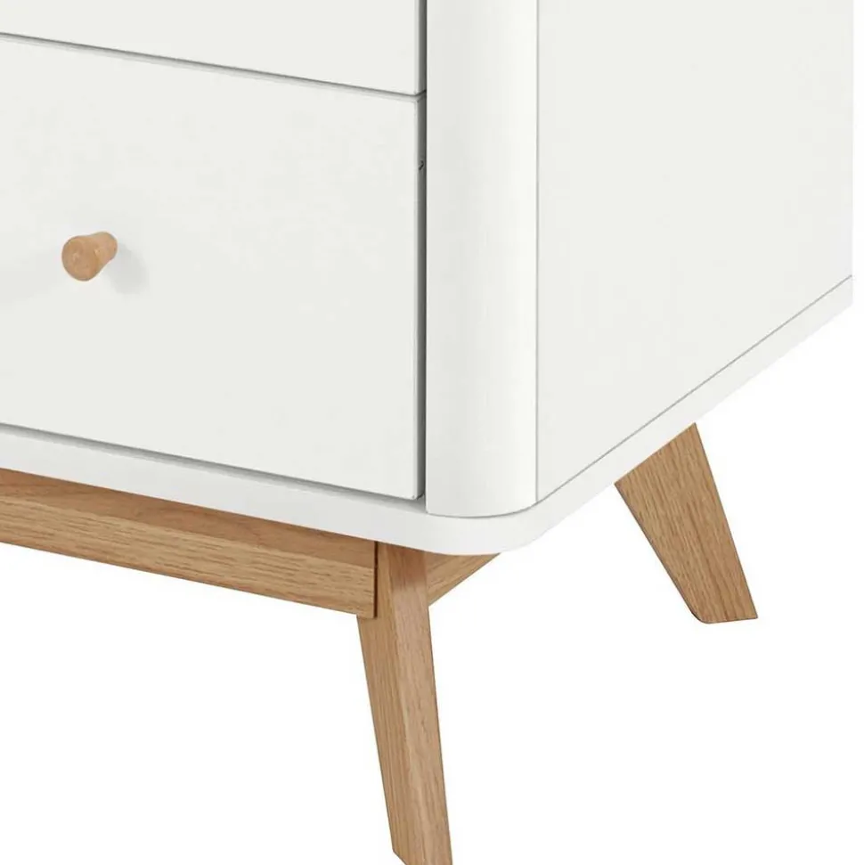 Skandi Kommode in Weiß und Holzoptik - Syria