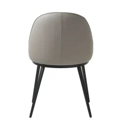 Skandi Kunstlederstuhl in Taupe & Schwarz - Johns