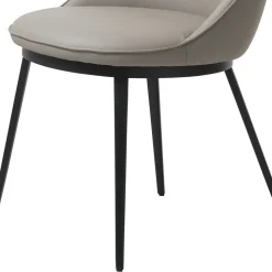 Skandi Kunstlederstuhl in Taupe & Schwarz - Johns