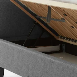 Skandi Polsterbett in Grau Stoff - Optica