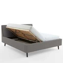 Skandi Polsterbett in Hellgrau & Schwarz - Stramo