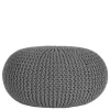 Skandi Pouf mit dunkelgrauem Strickstoff Bezug - Finaron