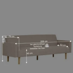 Skandi Schlafsofa in Beigegrau - Anhora