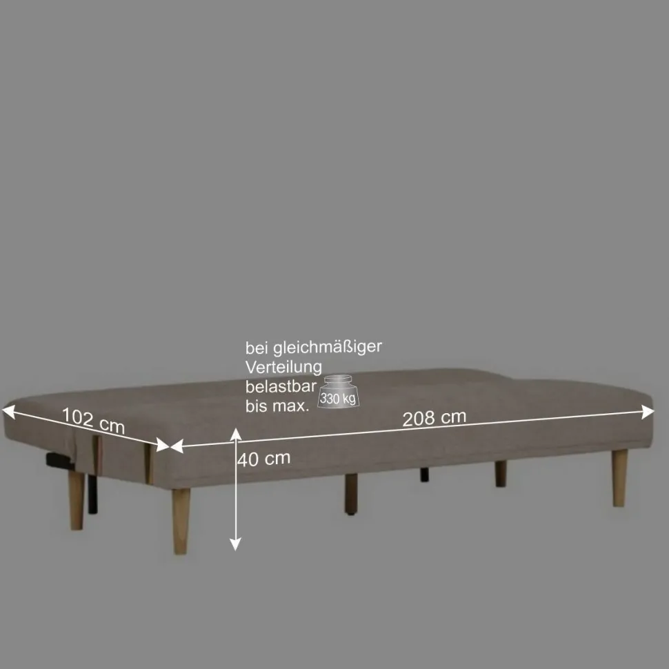 Skandi Schlafsofa in Beigegrau - Anhora