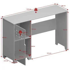 Skandi Schreibtisch in Grau 123x40 cm - Niento