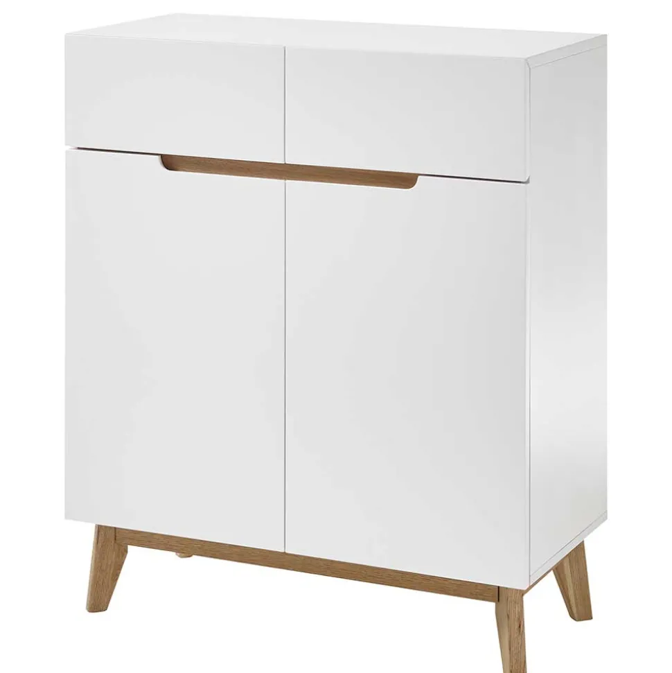 Skandi Schuhschrank in Weiß & Eiche - Blacingo