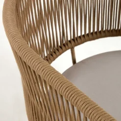 Skandi Sessel aus Geflecht Kordel in Beige - Suvacol (2er Set)