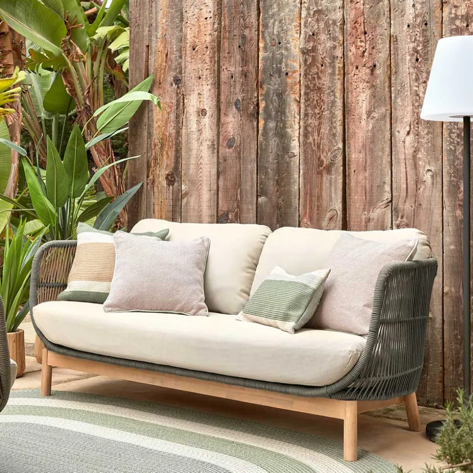 Skandi Sofa aus Kordel in Dunkelgrün - Pluto