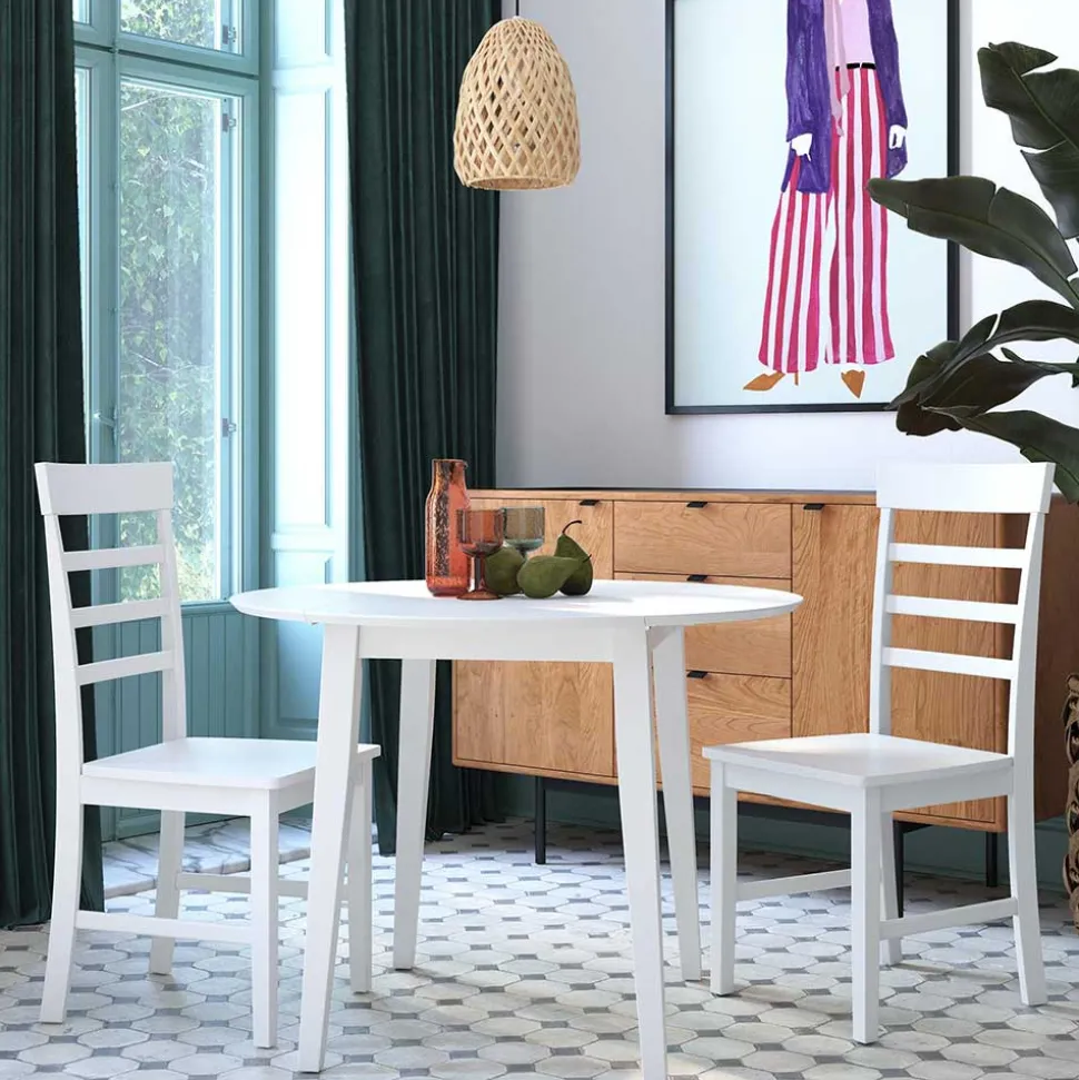 Skandi Tischgruppe in Weiß - Rarera (dreiteilig)