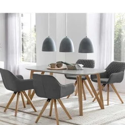 Skandi Tischgruppe mit Armlehnstühlen - Lusa (fünfteilig)
