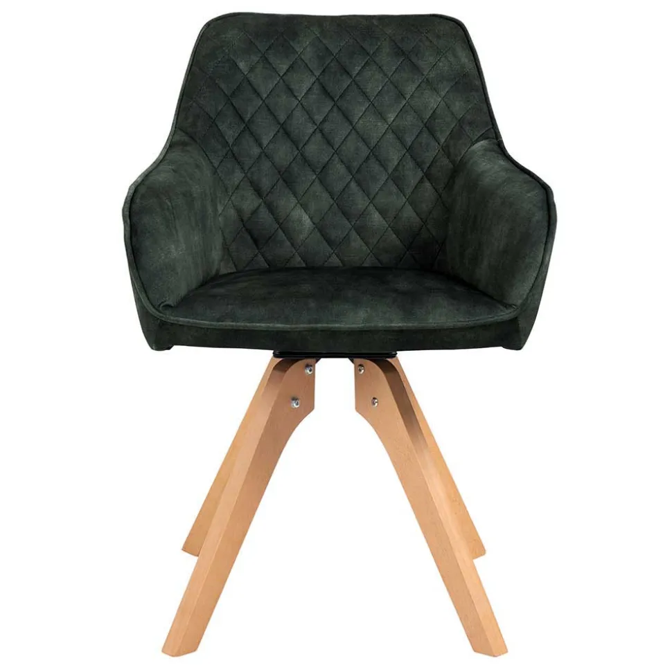 Skandi Tischgruppe mit Samt Stühlen - Pius (siebenteilig)