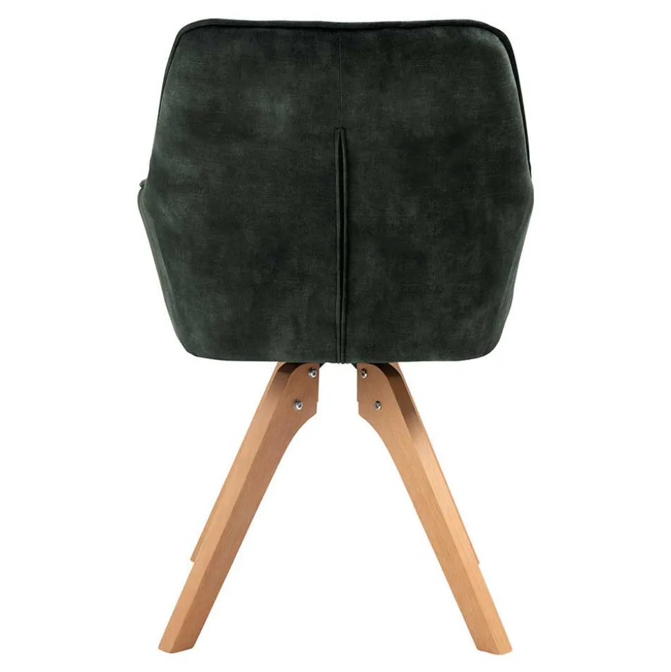 Skandi Tischgruppe mit Samt Stühlen - Pius (siebenteilig)