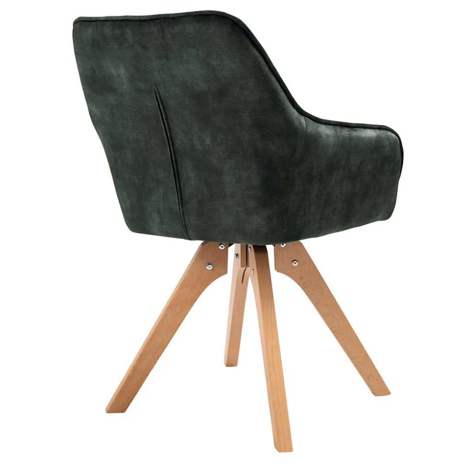 Skandi Tischgruppe mit Samt Stühlen - Pius (siebenteilig)