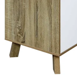 Skandi Türen-Kommode in Weiß & Sonoma-Eiche - Mesues